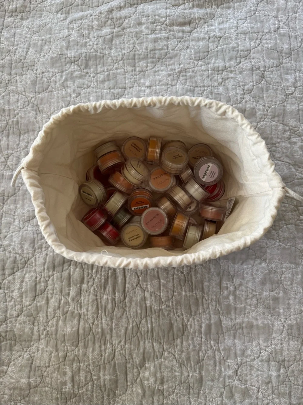 Scentsy Fall 2026 Wax Scent Samples in Exclusive Quilted Gingham Drawstring Bag